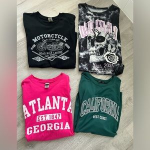 Lots of 4 graphic styled T shirts